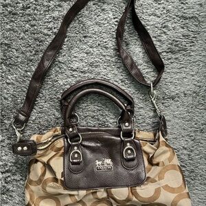 Coach Signature Brown and Tan Satchel